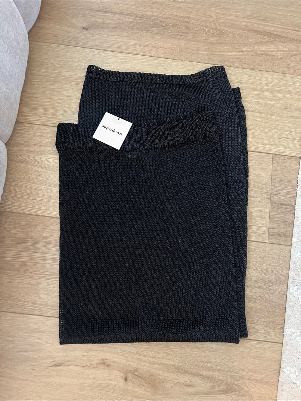 superdown Black Knit Skirt - Stretchy Ribbed Mini